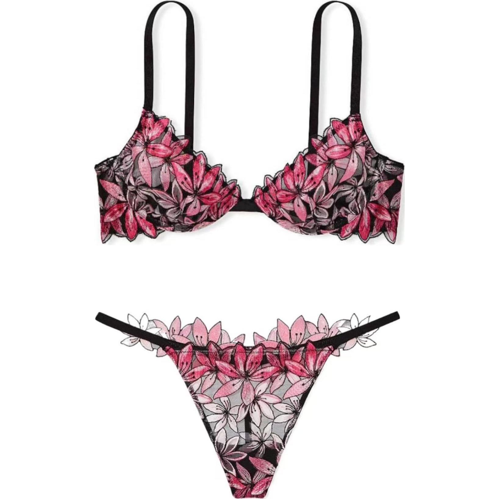 Женский комплект белья Victoria's Secret (розовый/цветочный)