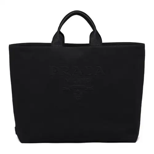 PRADA Fabric Tote Bag, Shopping Bag, Crossbody Bag, One Shoulder Handbag Unisex Black