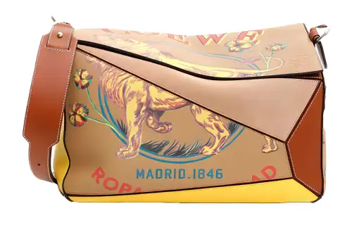 LOEWE Puzzle Cow Leather Shoulder Bag Men's Multicolor