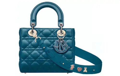 DIOR Lady Dior Sheepskin Handbag, Handbag, Shoulder Bag, Crossbody Bag Small Women's Steel Blue