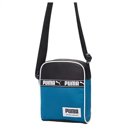 PUMA Textile, Artificial Leather Shoulder Bag Regular Unisex Dark Blue