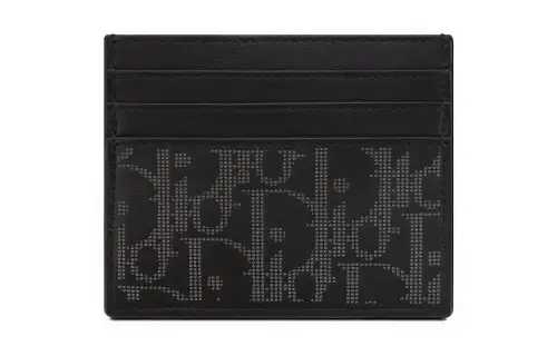 DIOR Cow Leather Card Holder Card Holder Men's Black