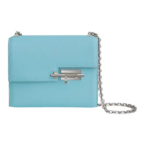 HERMES Verrou Mysore Goat Skin Crossbody Bags Women's U2 Bleu Zephyr And Breeze Blue