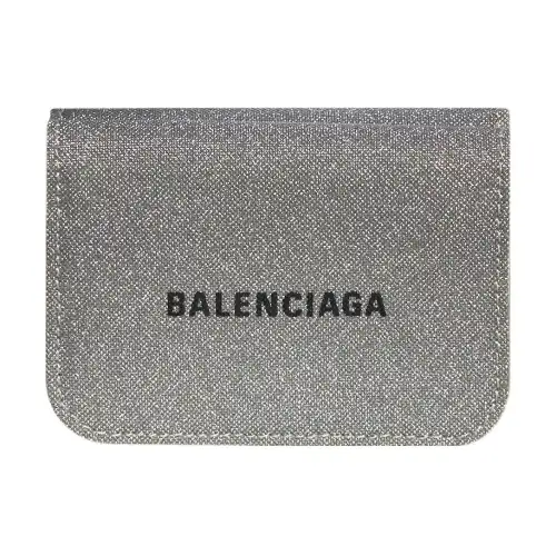 Balenciaga Glitter Cash Wallet Mini Grey