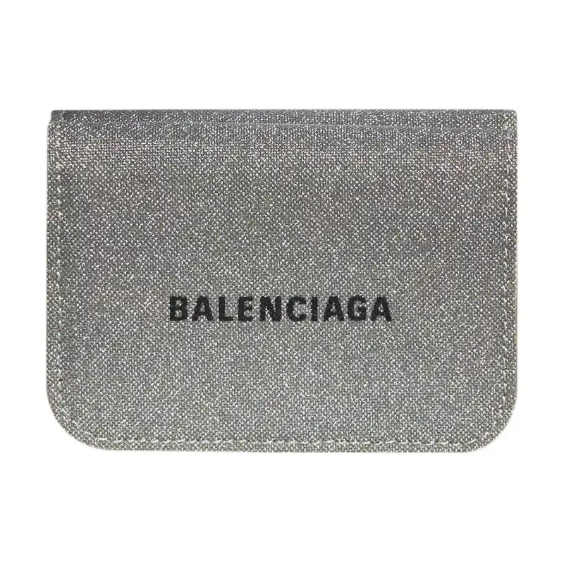 Balenciaga Glitter Cash Wallet Mini Grey