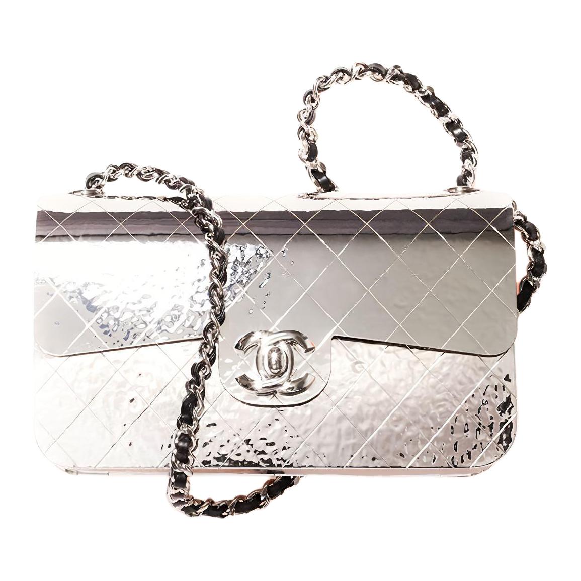 CHANEL Metal Box Bag, Evening Bag, Shoulder Bag Small Women's Gold