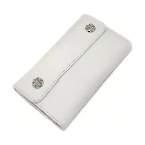 Chrome Hearts Leather Wallet Women's White