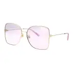GUCCI Irregular Shape Sunglasses Women's Gold
