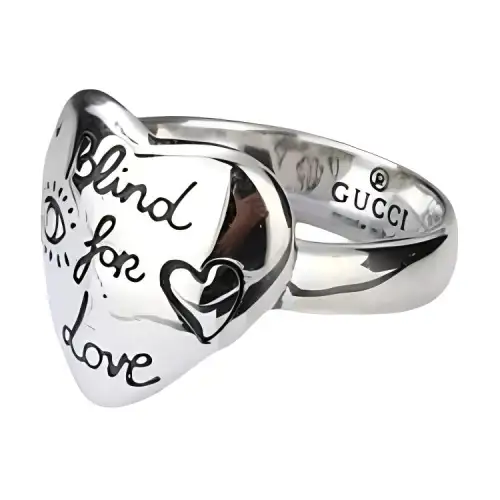 GUCCI Blind For Love Rings Women's Silver