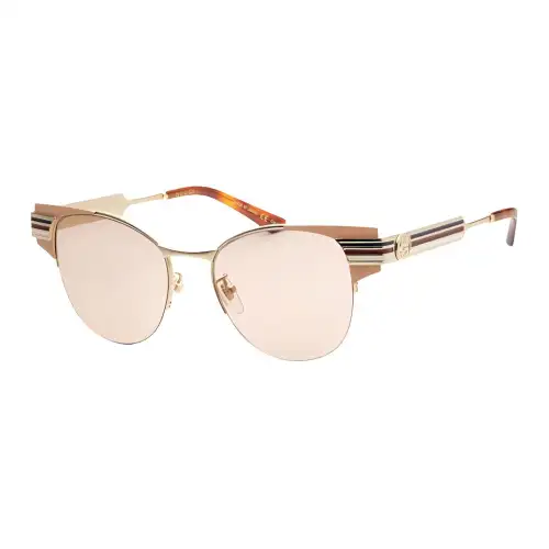 GUCCI Oval Sunglasses Women's Gold