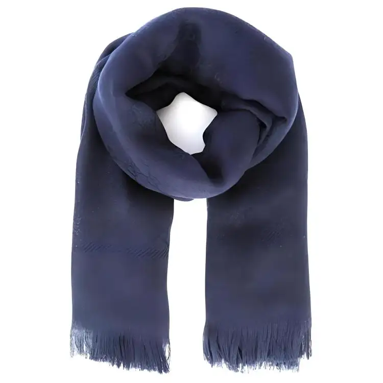 GUCCI Wool Knit Scarves Unisex Blue