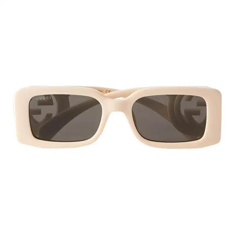 GUCCI Square Sunglasses Women's Beige