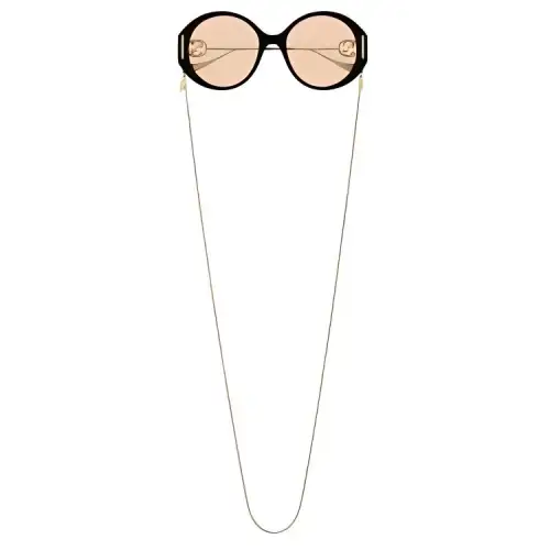 GUCCI Irregular Shape Sunglasses Women's Black