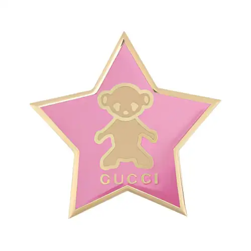GUCCI Metal Enamel Brooches Women's Pink