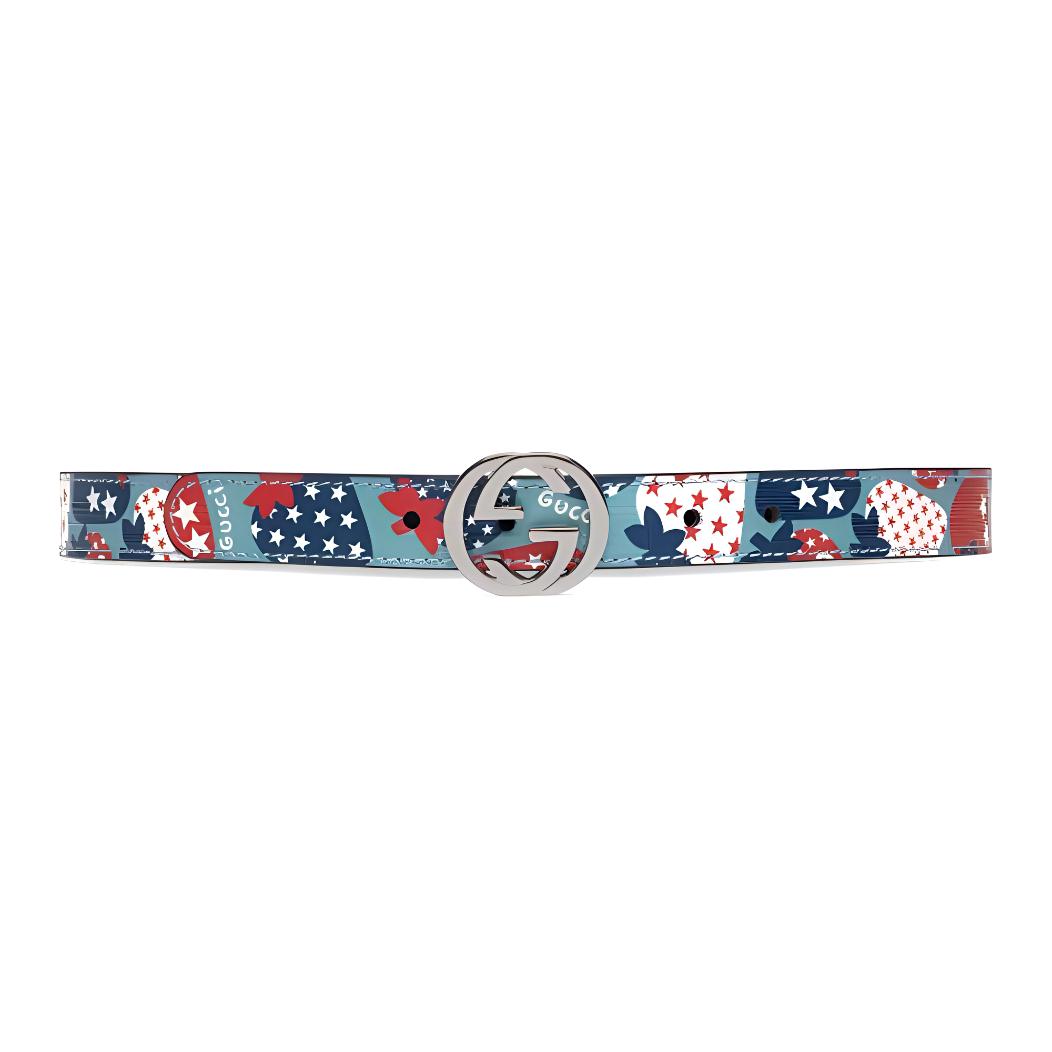 Детский ремень Gucci Interlocking G G 2cm (синий)