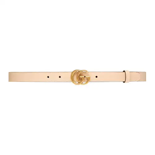 GUCCI GG Marmont Leather Belts Women's Khaki Width 2cm