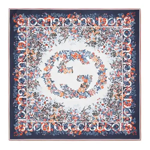 GUCCI Silk Scarves Women's Blue