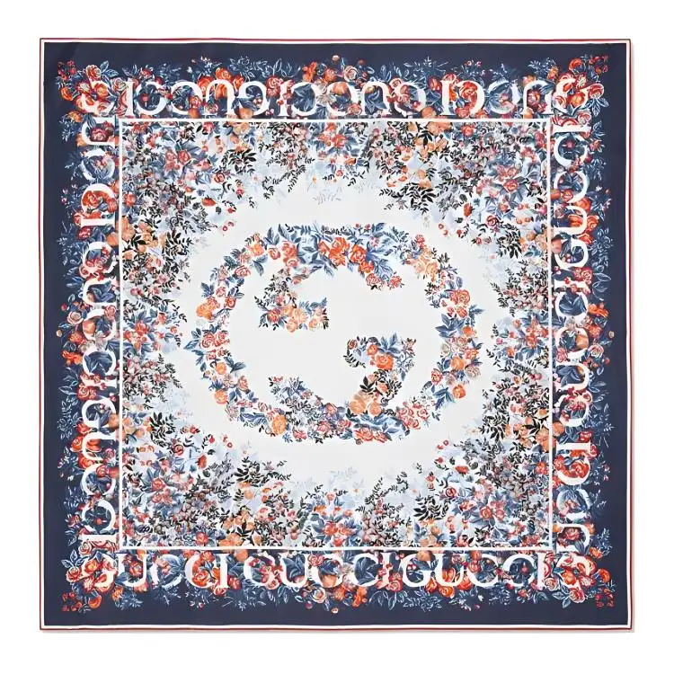 GUCCI Silk Scarves Women's Blue
