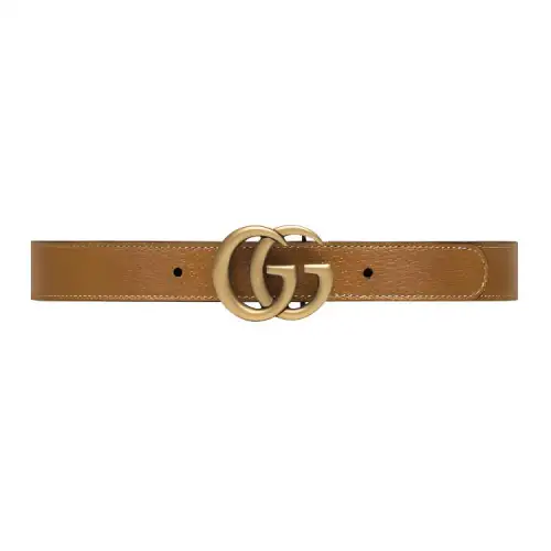 GUCCI GG Marmont Leather Belts Kids' Brown Width 2.5cm