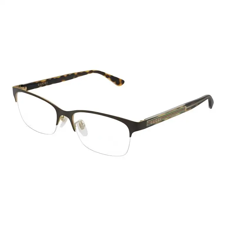 GUCCI Irregular Shape Eyeglass Frames Men's Black