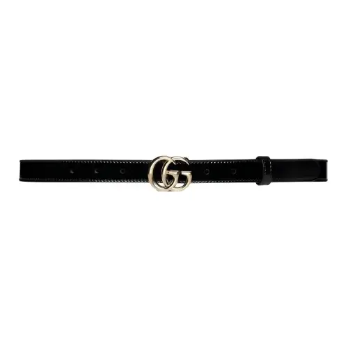 GUCCI GG Marmont Patent Leather Belts Men's Black Width 2cm