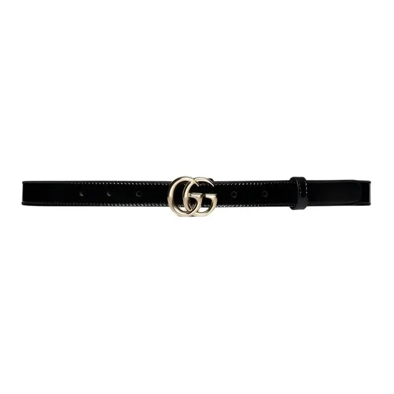 GUCCI GG Marmont Patent Leather Belts Men's Black Width 2cm