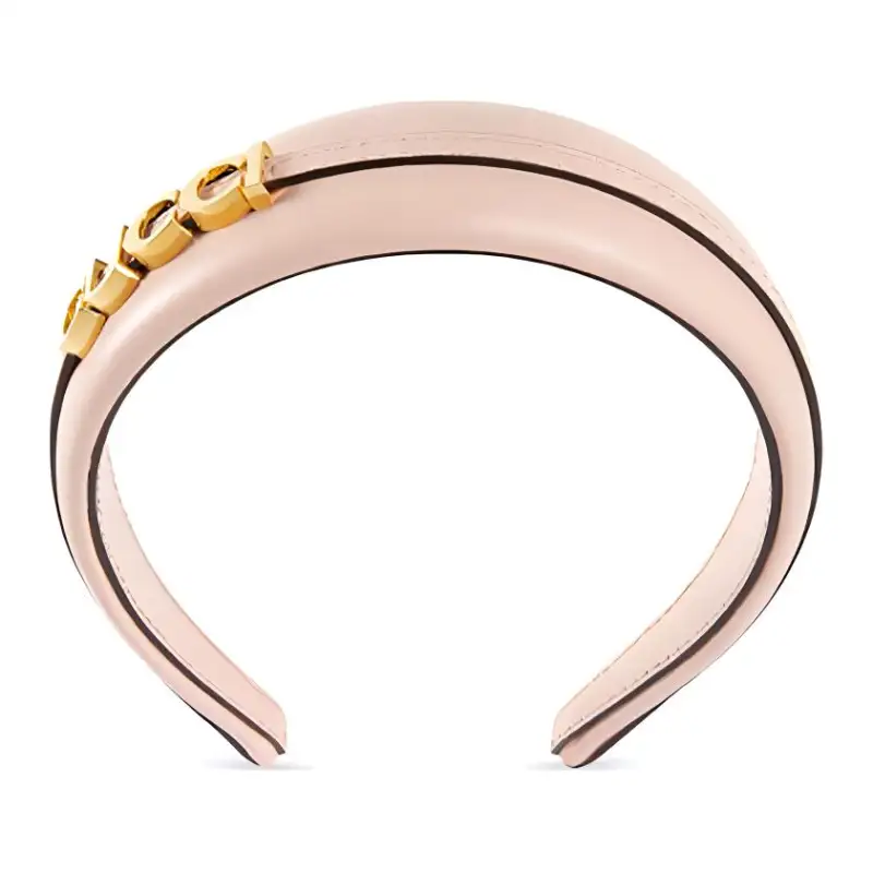 GUCCI Leather Headbands Women's Pink