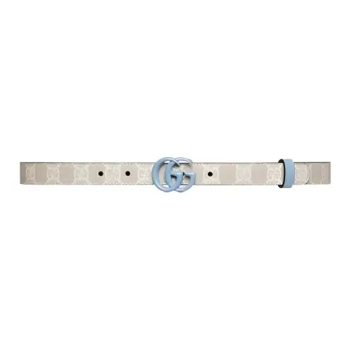 GUCCI GG Marmont Canvas Leather Belts Women's Gray Width 2cm