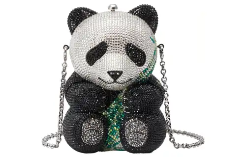 GUCCI JDITH LEIBER Collaboration Crystal One Shoulder Clutch Women's White/Black