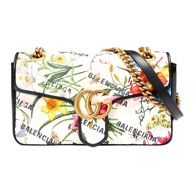 GUCCI GG Marmont Canvas With Leather Shoulder Bag, Crossbody Bag Small Women's Multicolor