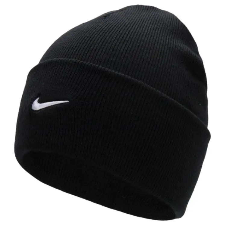 Nike Polyester, Cotton Fabric Beanies Unisex Black