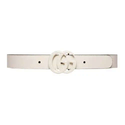GUCCI GG Marmont Leather Belts Kids' White Width 2.5cm