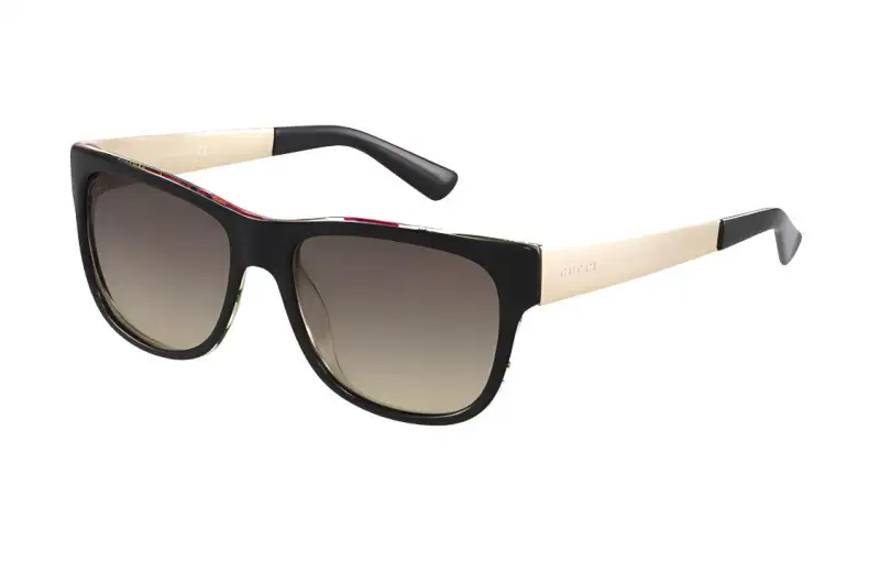 GUCCI Acetate Irregular Shape Sunglasses Unisex Black