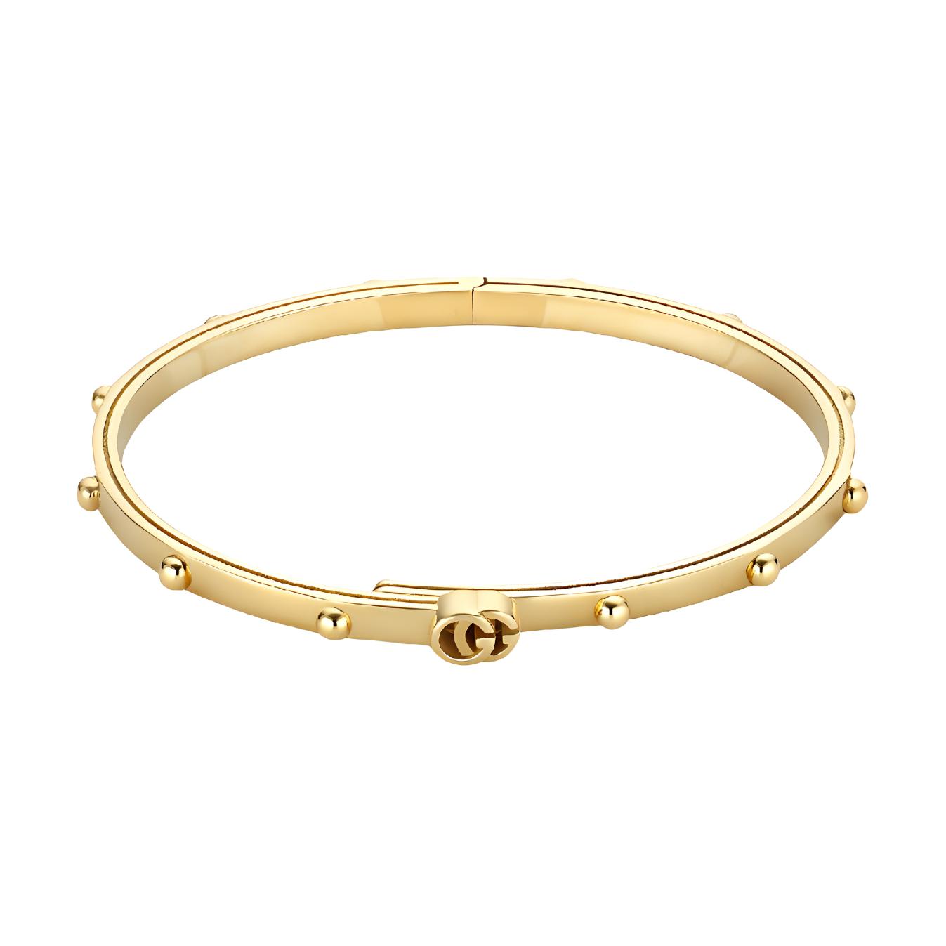 GUCCI GG Running 18K Gold Bangles Women's Gold