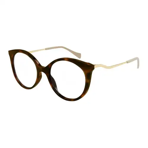 GUCCI Round Eyeglass Frames Unisex Brown
