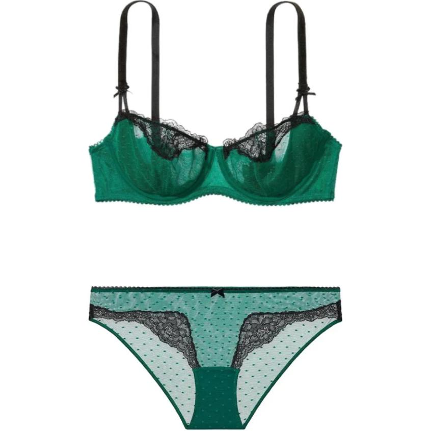 Комплект нижнего белья Victoria's Secret (зеленый)