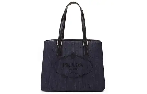 PRADA Fabric One Shoulder Handbag Women's Denim Blue