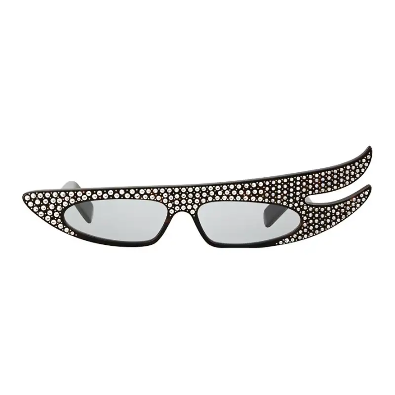 GUCCI Irregular Shape Sunglasses Women's Black
