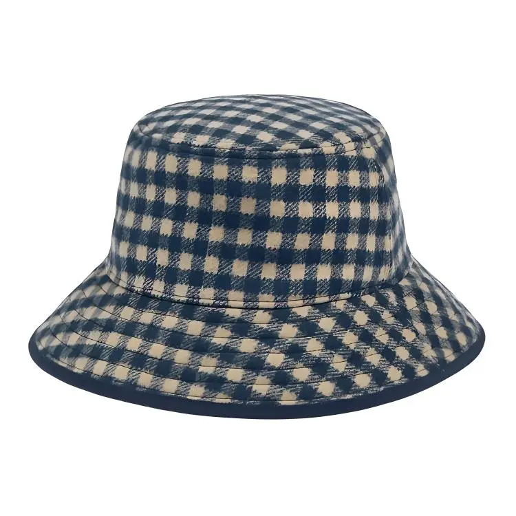 GUCCI Pre Owned 2010s Checked Wool Bucket Hat