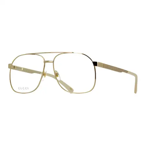 GUCCI Aviator Eyeglass Frames Men's Gold