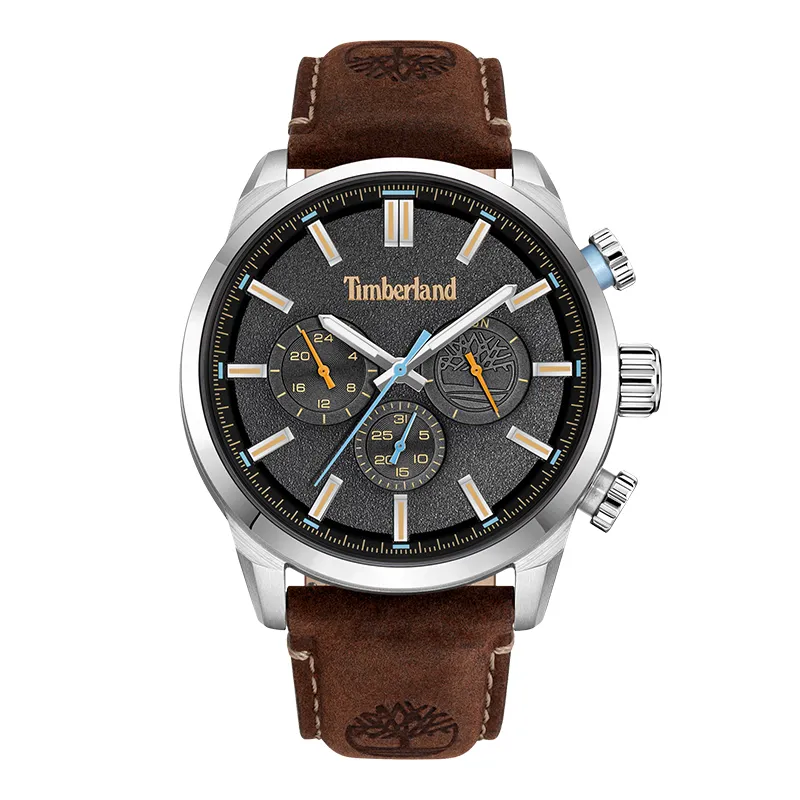 Timberland Henniker II Wrist Watches Quartz Movement Leather Strap Black Dial Men's Watches