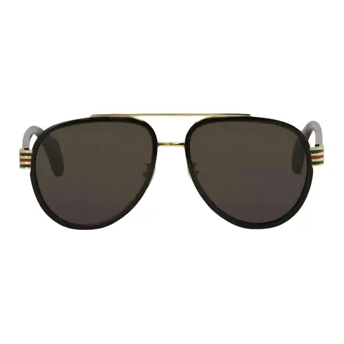 GUCCI Irregular Shape Sunglasses Men's Black