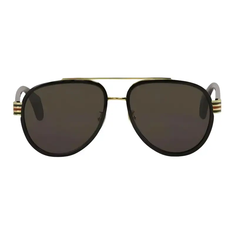 GUCCI Irregular Shape Sunglasses Men's Black