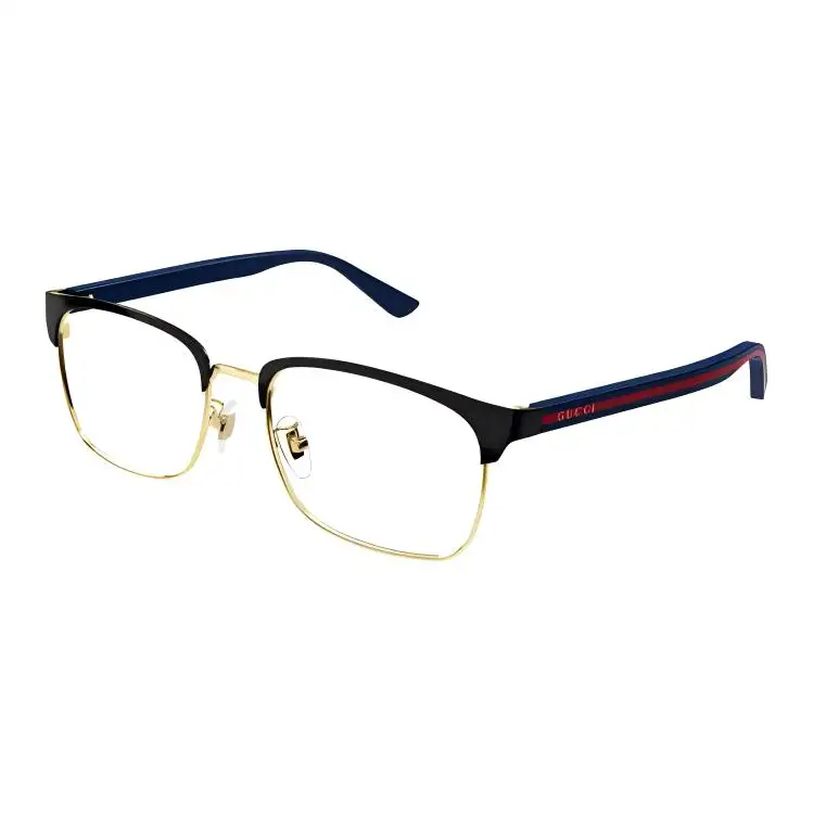 GUCCI Web Browline Eyeglass Frames Men's Black