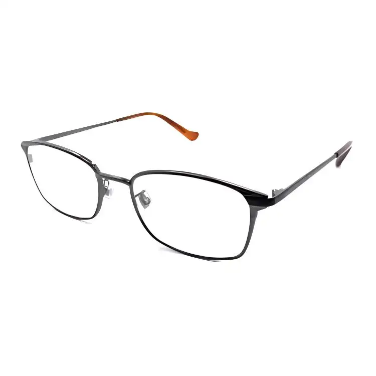 GUCCI Irregular Shape Eyeglass Frames Men's Silver