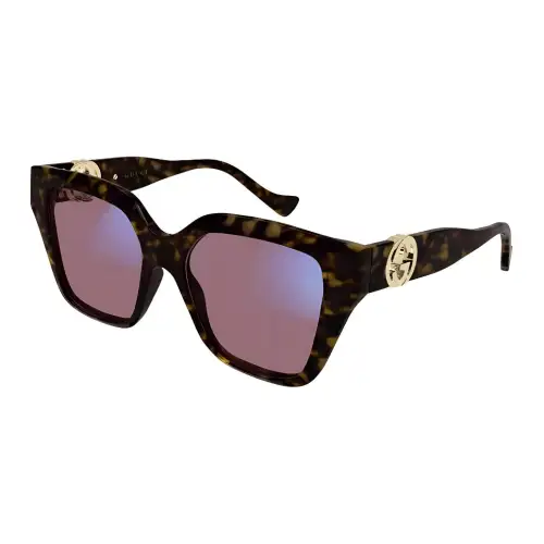 GUCCI Irregular Shape Sunglasses Men's Brown