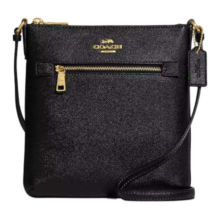 COACH Rowan Recycled Leather Shoulder Bag, Crossbody Bag Small Women's Black
