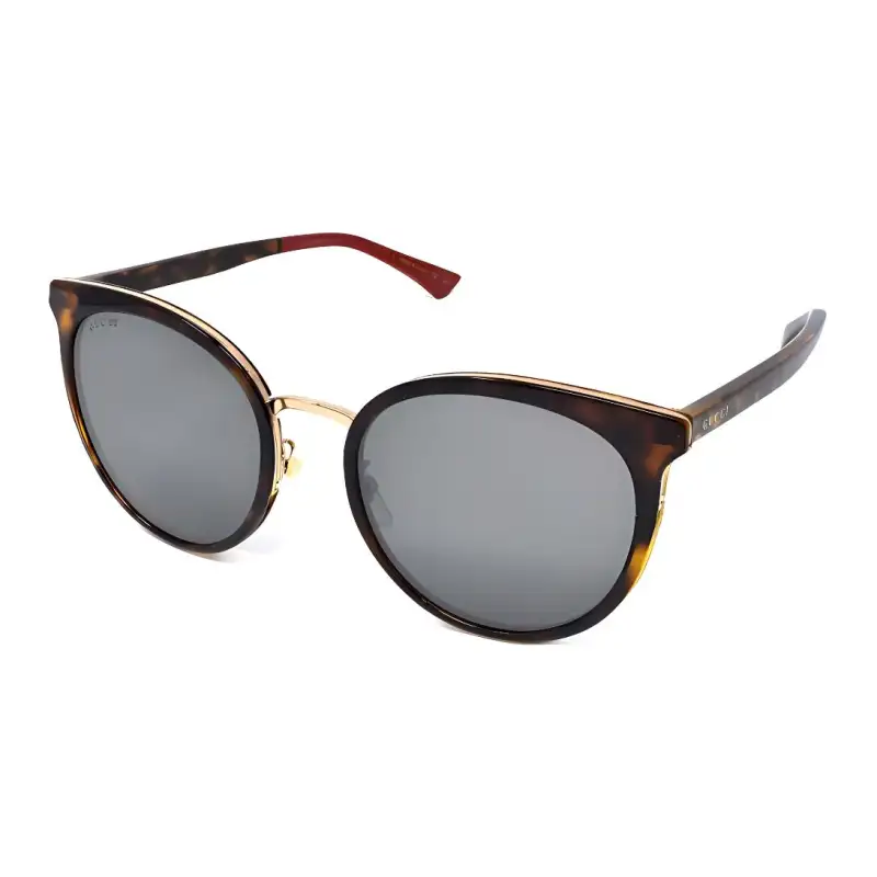 GUCCI Irregular Shape Sunglasses Unisex Tortoiseshell
