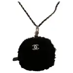 CHANEL Plush Coin Purse, Crossbody Bag, Shoulder Bag Women's Black