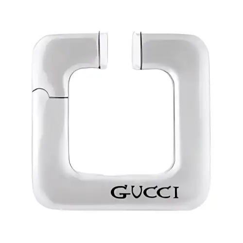 GUCCI Interlocking Brass Clip On Earrings Unisex Silver